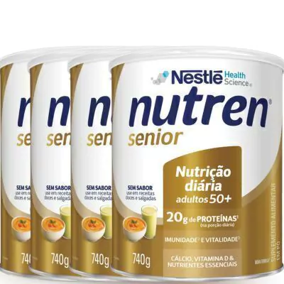 Complemento Alimentar Nutren Senior Sem Sabor 740G 4 Unidades