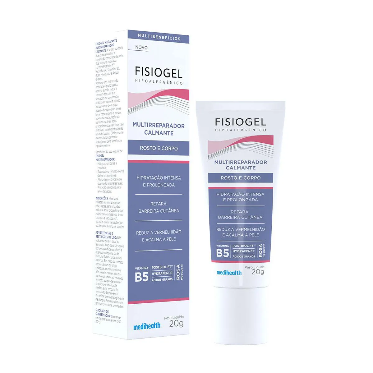 Creme Rosto e Corpo Multirreparador Calmante Fisiogel 20g