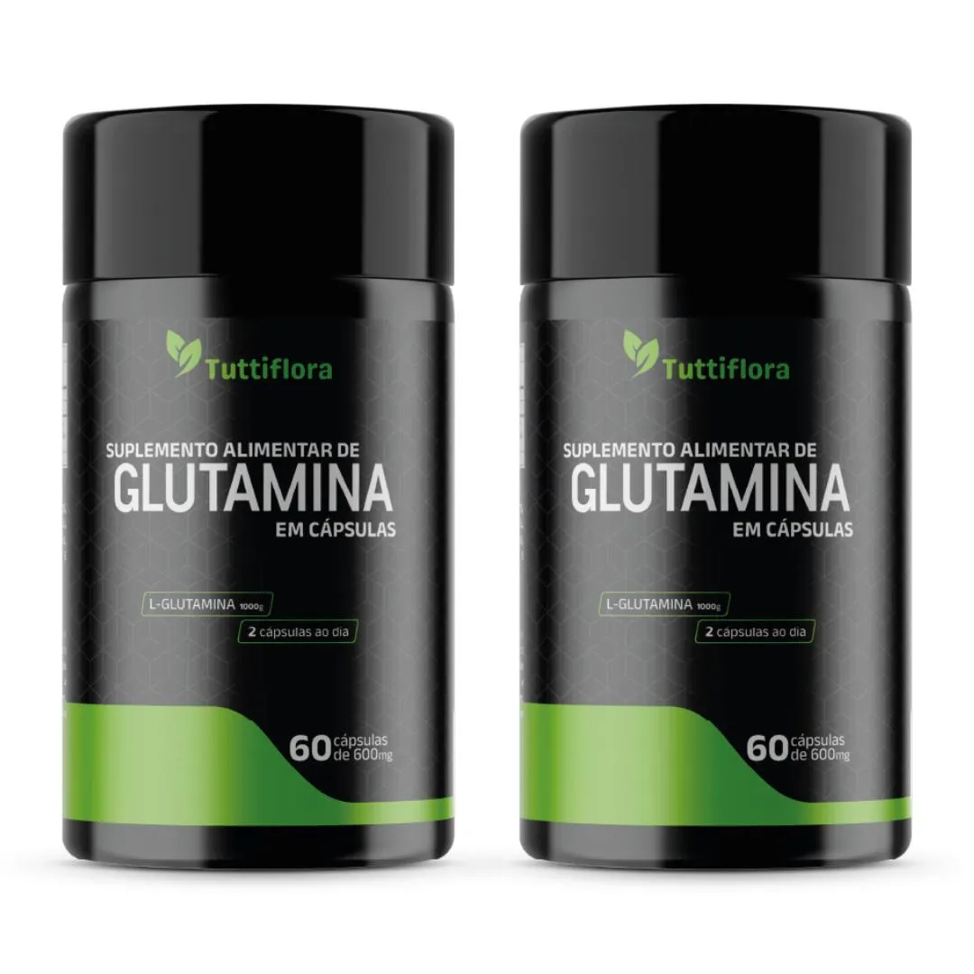 Kit 2x L-glutamina 600mg 60 cápsulas Tuttiflora