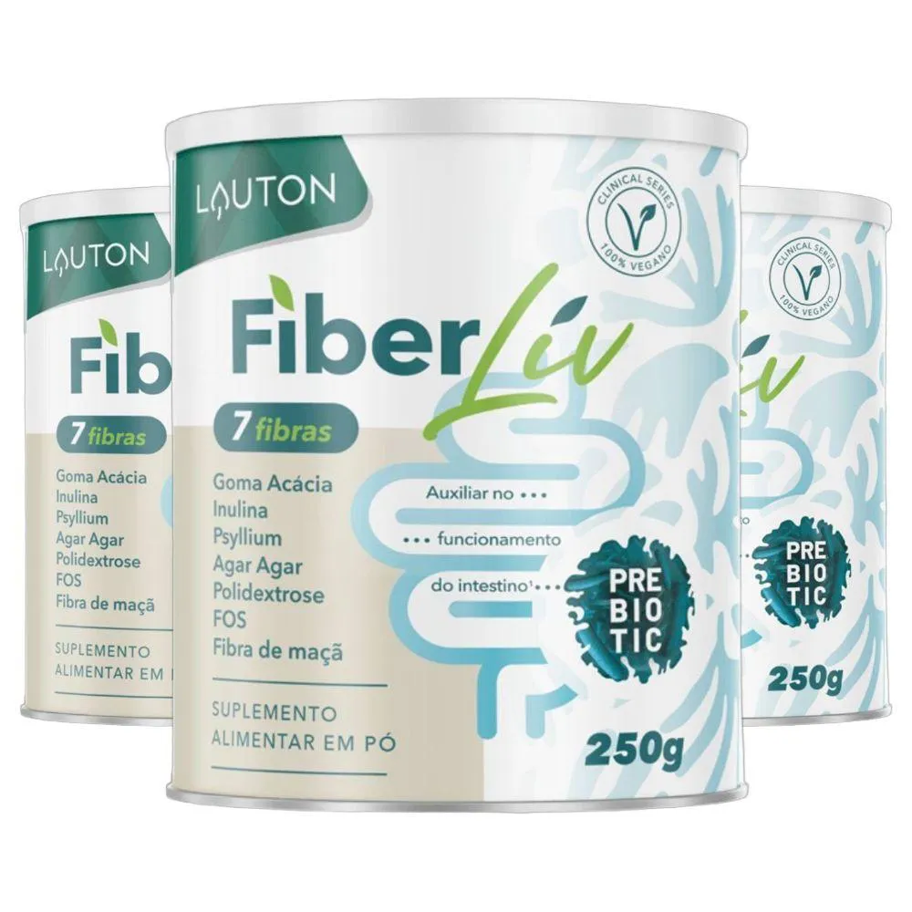 Kit 3x Fibra Prebiotico Fiberliv 7 Fibras 250g – Lauton