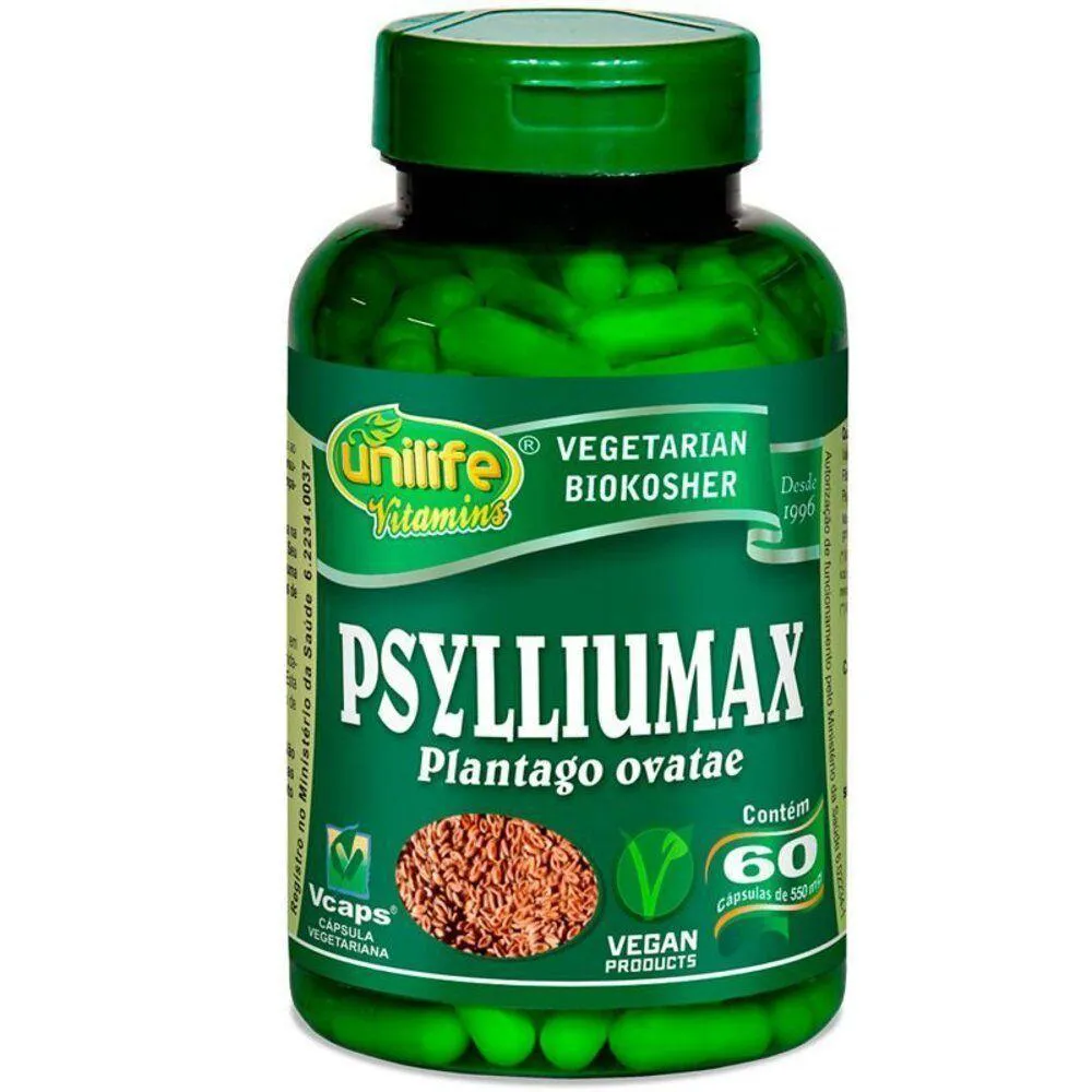 Kit 5 Psyllium 60cáps Psylliumax Unilife