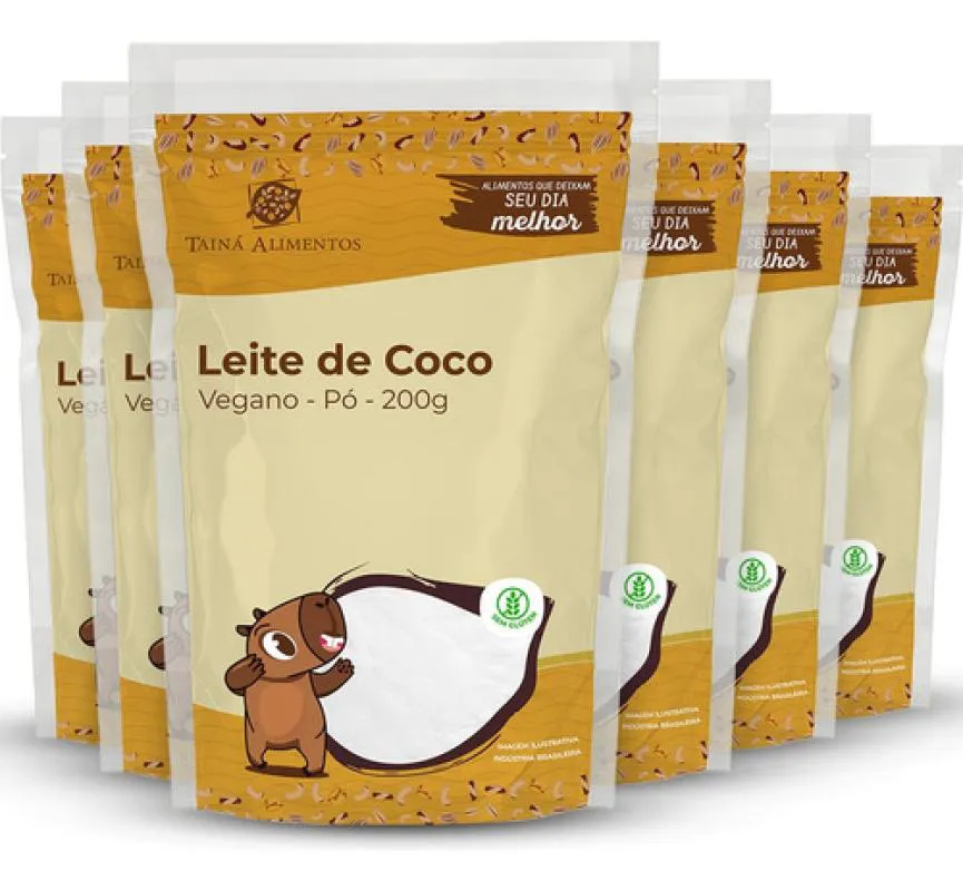 Kit 6 Leite de Coco em Po Vegano 200G – Taina Alimentos