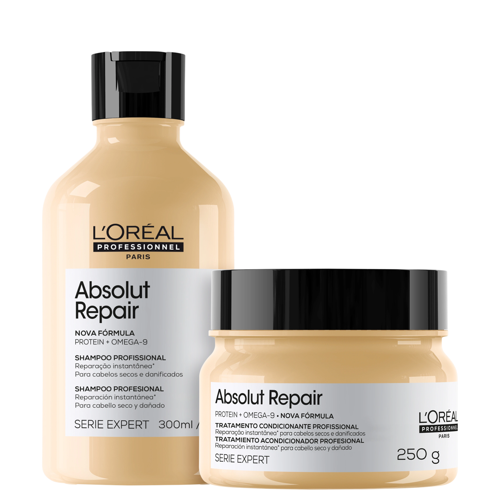 Kit L’Oréal Professionnel Serie Expert Absolut Repair Omega-9 + Protein Instant Resurfacing (2 Produtos)