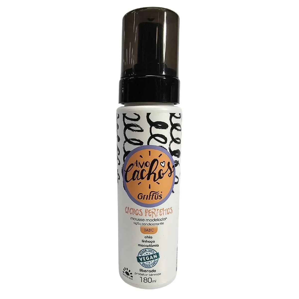 Mousse Modelador Cachos Perfeitos 3abc Vegano Amo Cachos Griffus 180ml