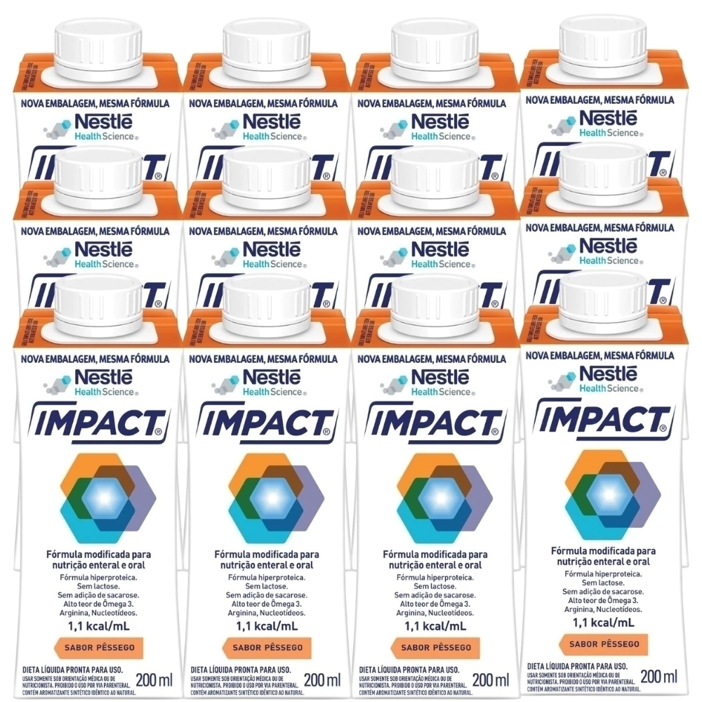 Nutrição Enteral E Oral Impact Pêssego 200Ml 12 Unidades