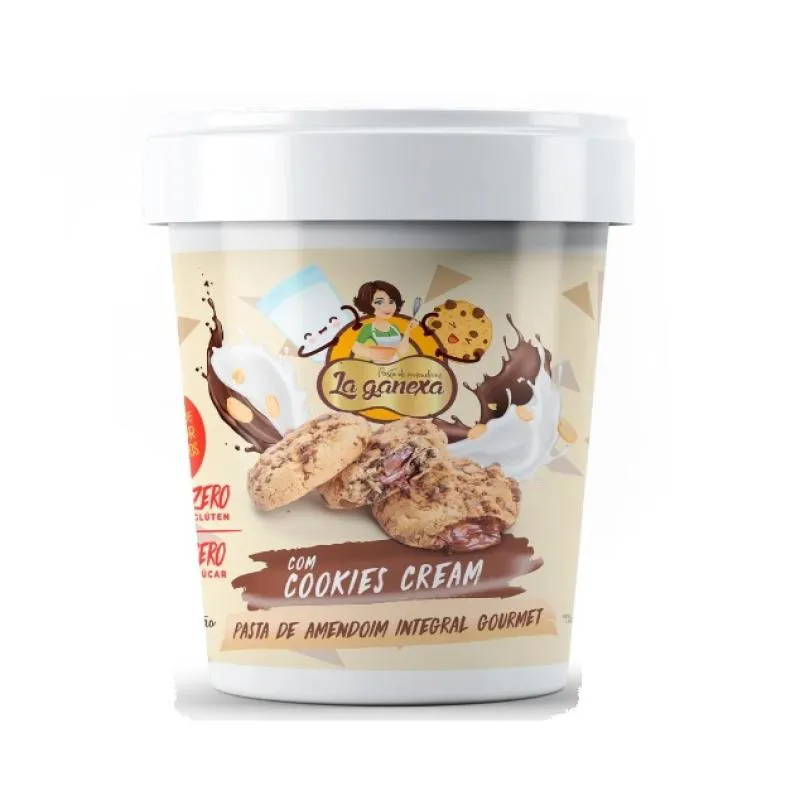 Pasta de Amendoim Integral Gourmet (450g) – Sabor: com Cookies Cream