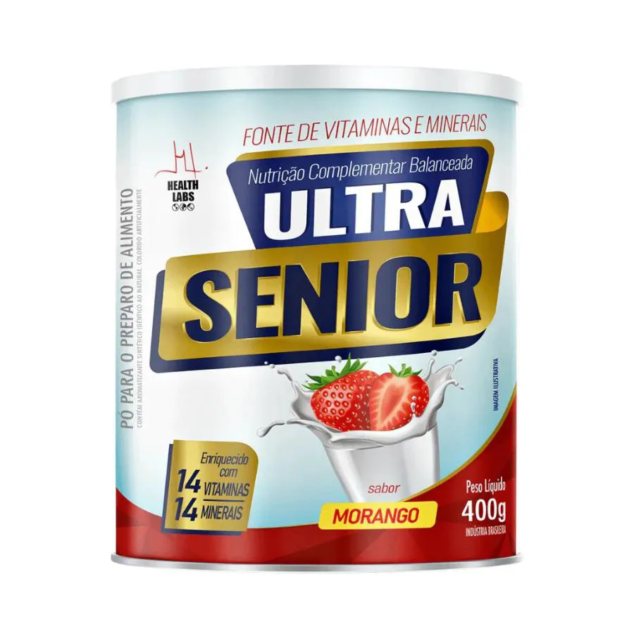 Ultra Senior 400g Morango Vitaminas, Minerais e Nutrientes Projetados para Apoiar A Saúde – Health Labs