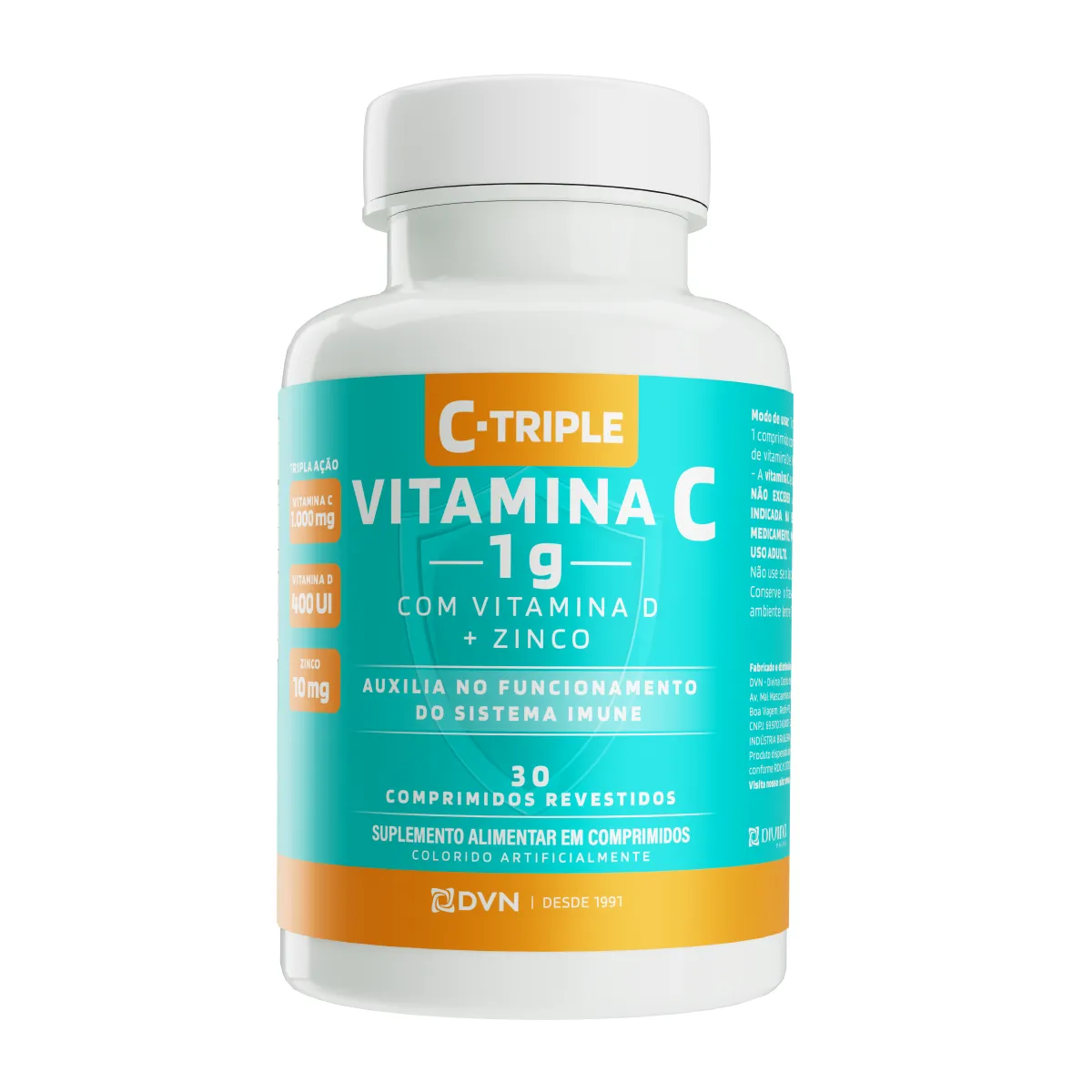 Vitamina C C-Triple Tripla Ação 1g 30 comprimidos
