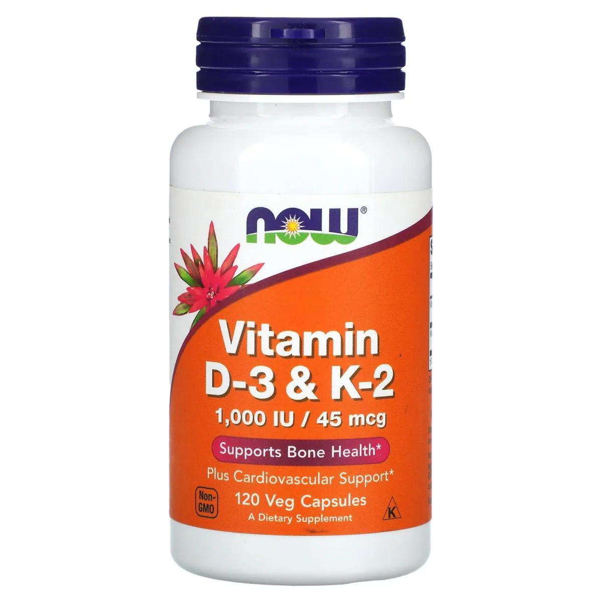 Vitamina D3 1.000 Ui + K2 45mcg – 120 Cápsulas Veganas – Now Foods