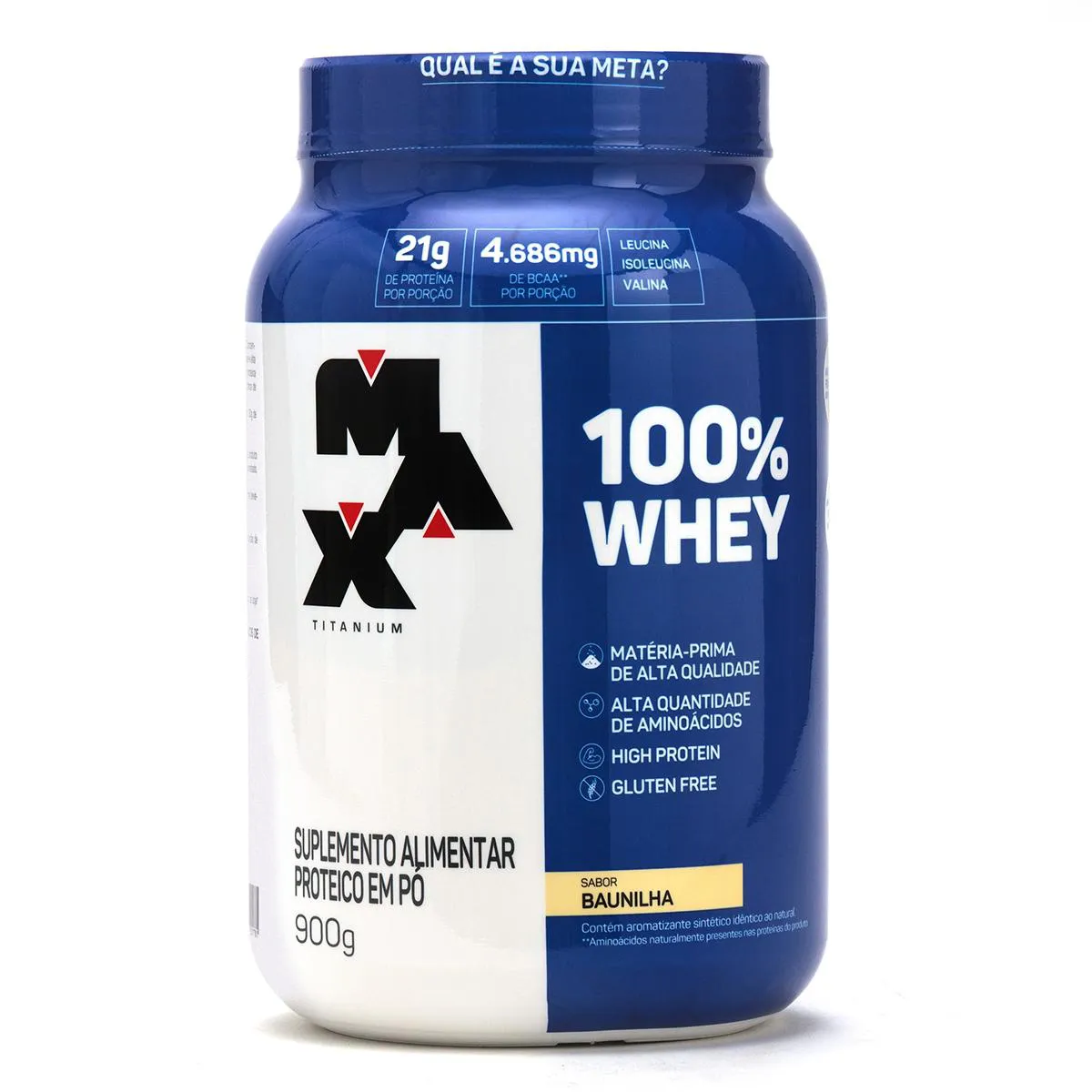 Whey Protein Max Titanium 100% Whey Baunilha 900g
