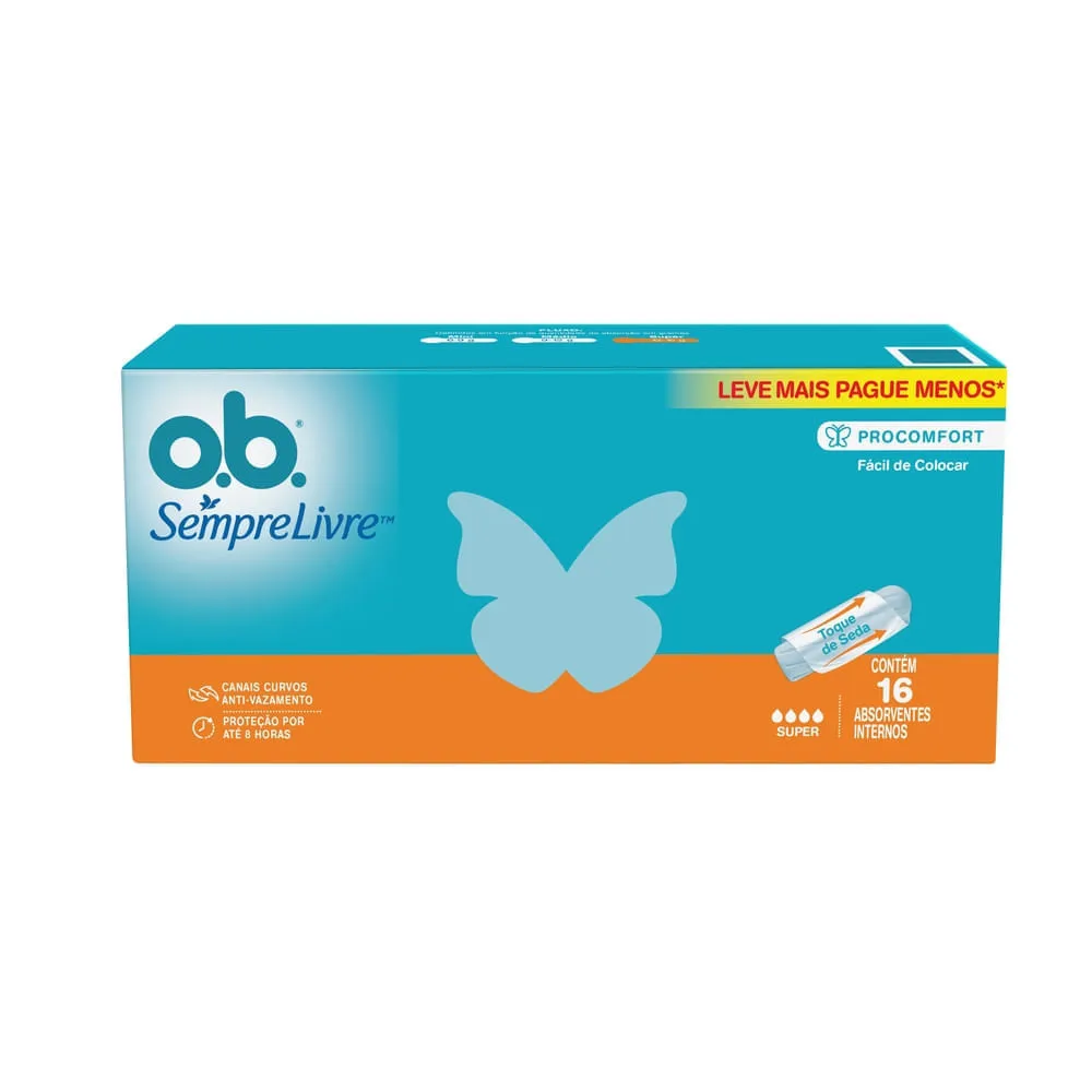 Absorvente Interno O.b. Sempre Livre Super 16 Unidades