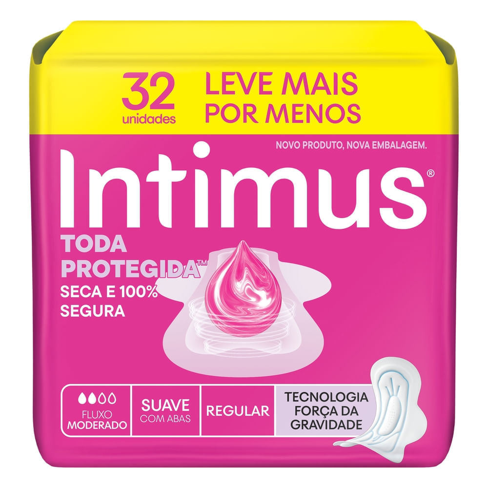 Absorvente Intimus Toda Protegida Com Abas Suave 32 Unidades