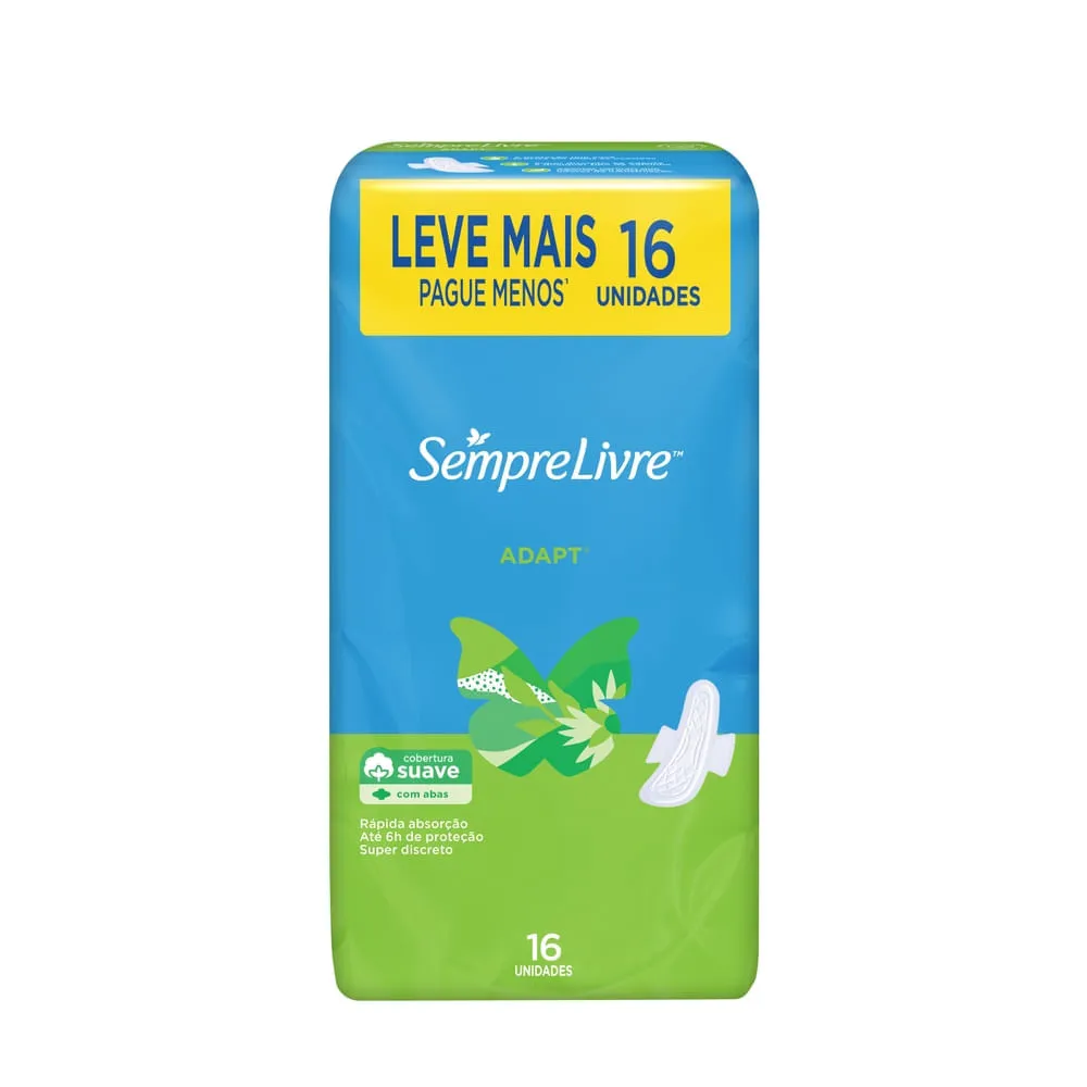 Absorvente Sempre Livre Adapt Suave Com Abas Unidades