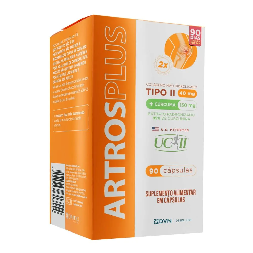 Artros Plus Colageno Uc-ii + Curcuma Com 90 Capsulas