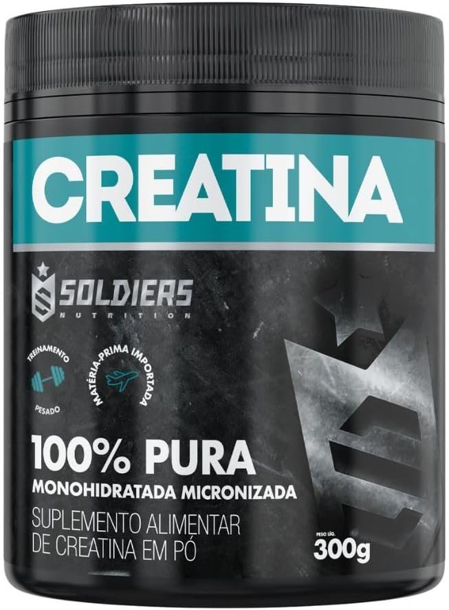 Creatina Monohidratada Pote 300g – 100% Pura Importada – Soldiers Nutrition