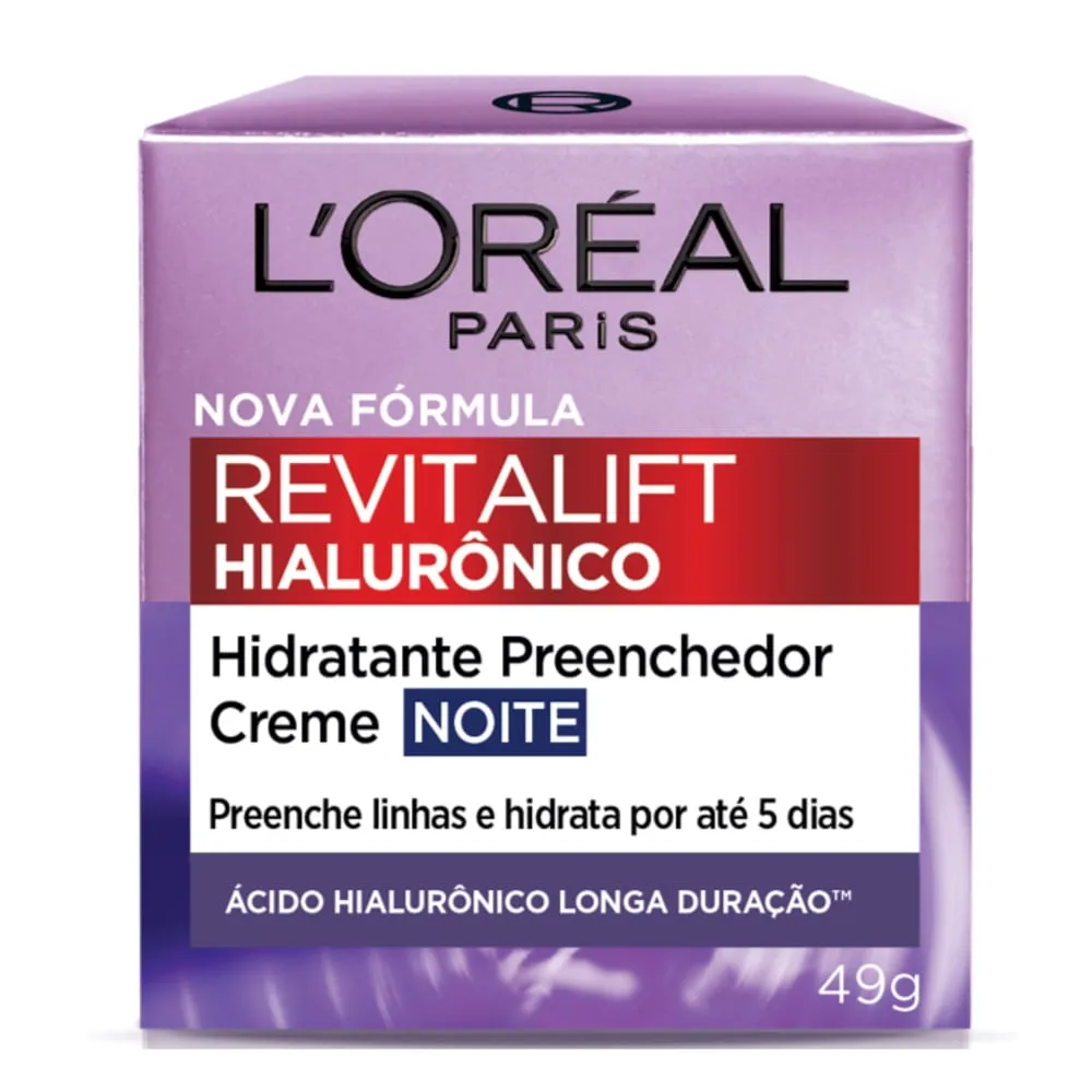 Creme Hidratante Facial Anti-idade Loréal Paris Revitalift Hialurônico Noturno 49g
