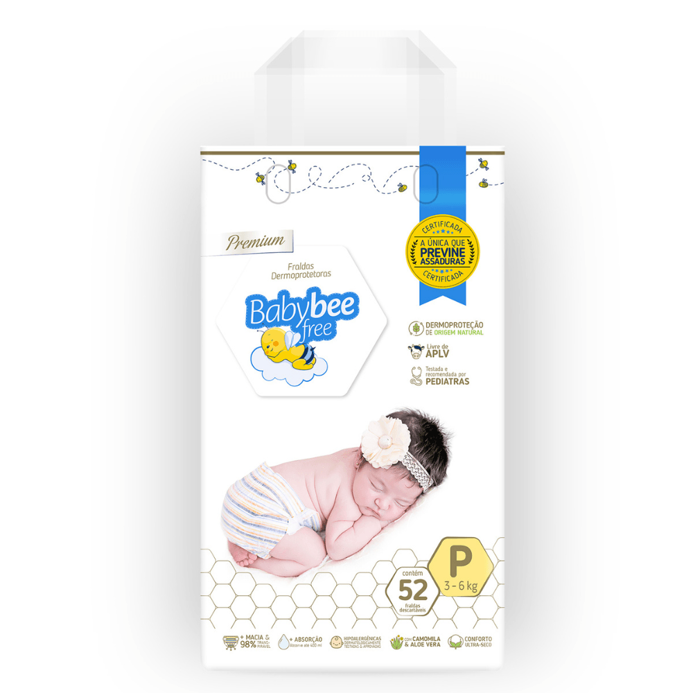Fralda Baby Bee Free Dermoprotetora P Com 52 Unidades