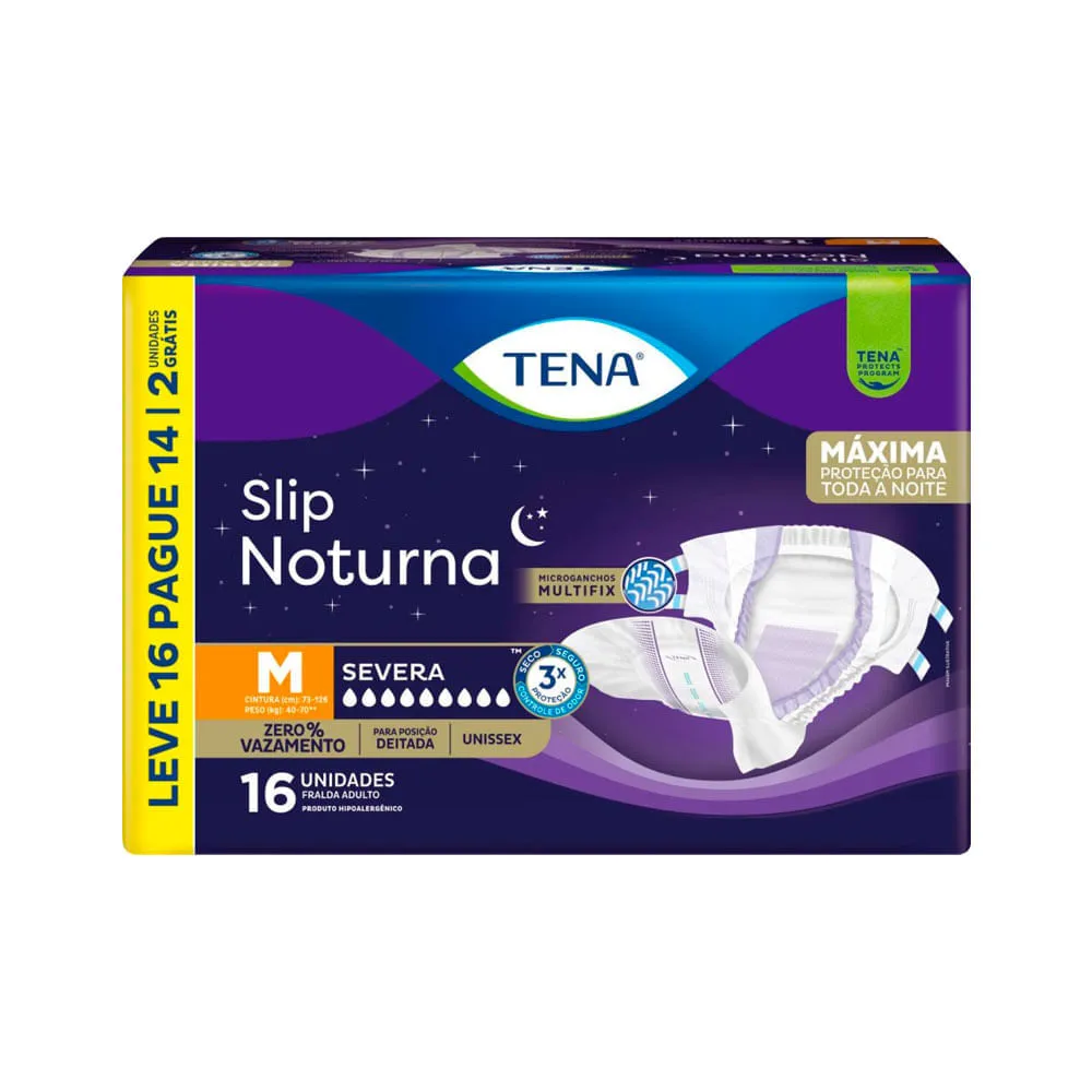 Fralda Tena Slip Noturna 16 Tamanho M Severa