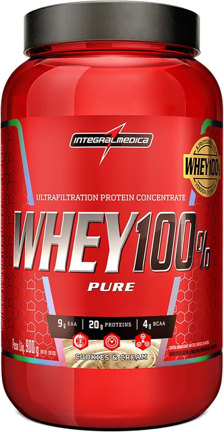 Integralmédica – Whey Protein Concentrado Cookies and Cream 100% Pure – 21g de Proteína por Scoop, Suplementação Alimentar Pós-Treino, Fórmula Enrique