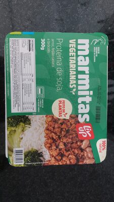 Liveup Marmita vegana: proteína de soja, arroz, feijão carioca e brócolis