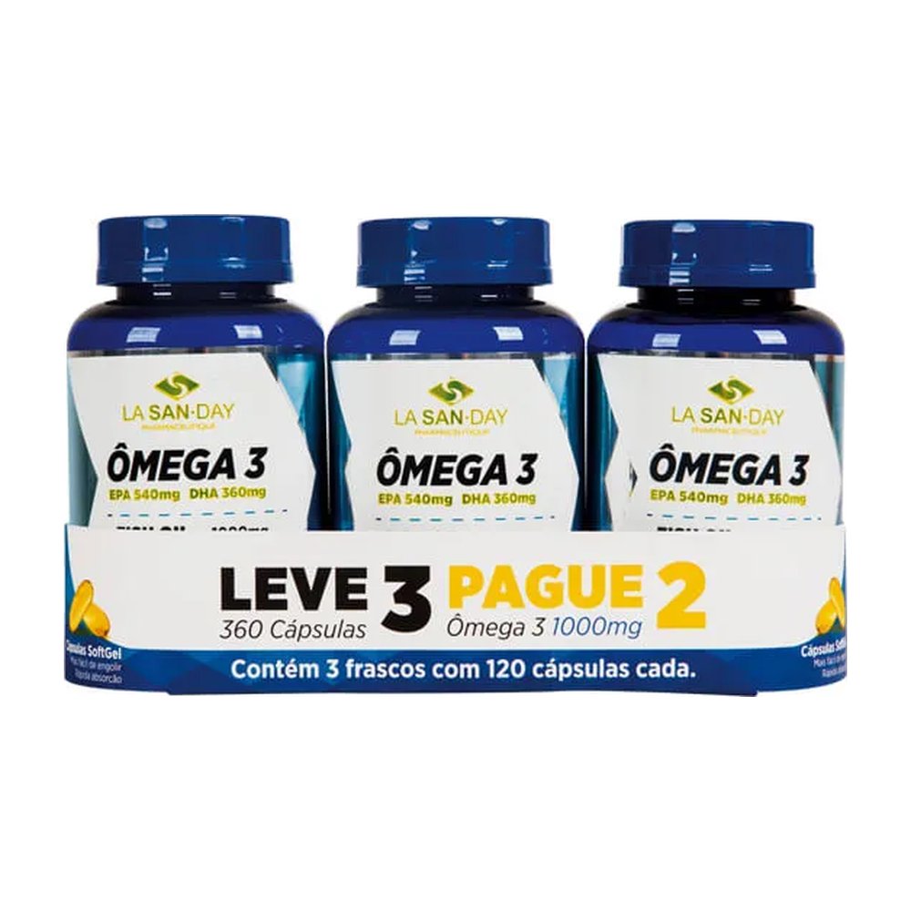 Omega 3 Lasanday 1000mg Leve 360 Pague 240 Capsulas