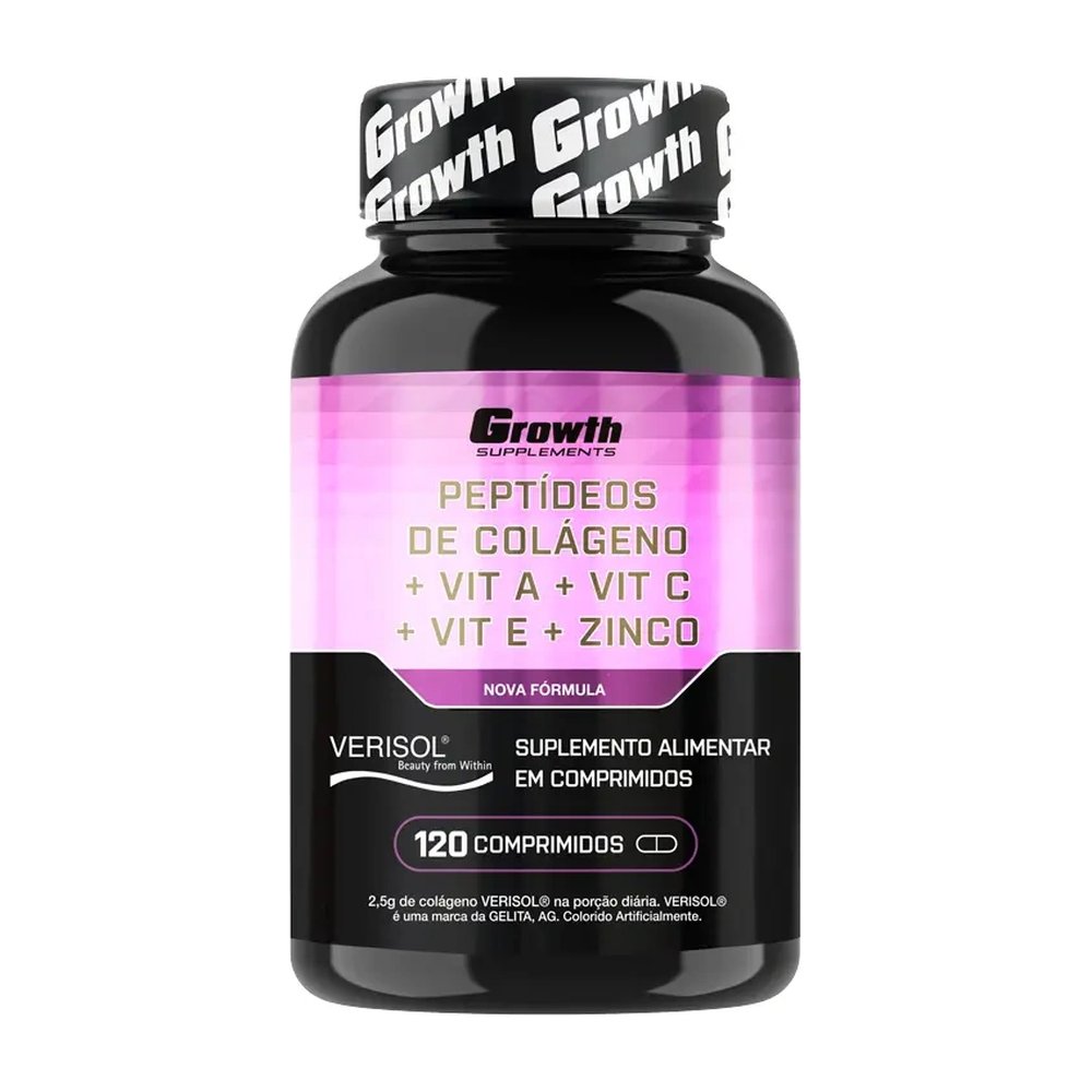 Peptídeos de Colágeno + Vit A + Vit C + Vit E + Zinco 120 comp