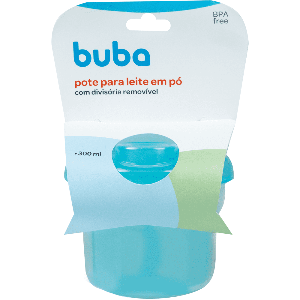 Pote Para Leite Em Po Buba Com Divisoria Azul
