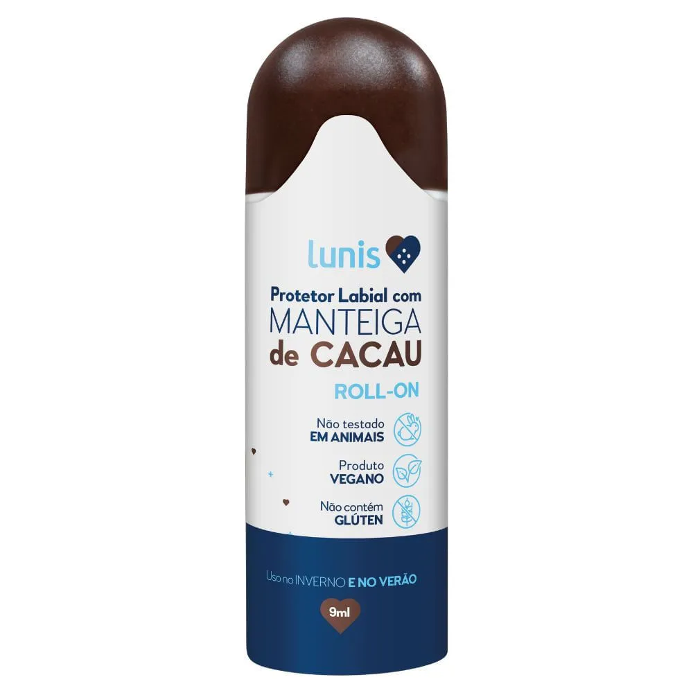 Protetor Labial Com Manteiga De Cacau Lunis Roll-on 9ml
