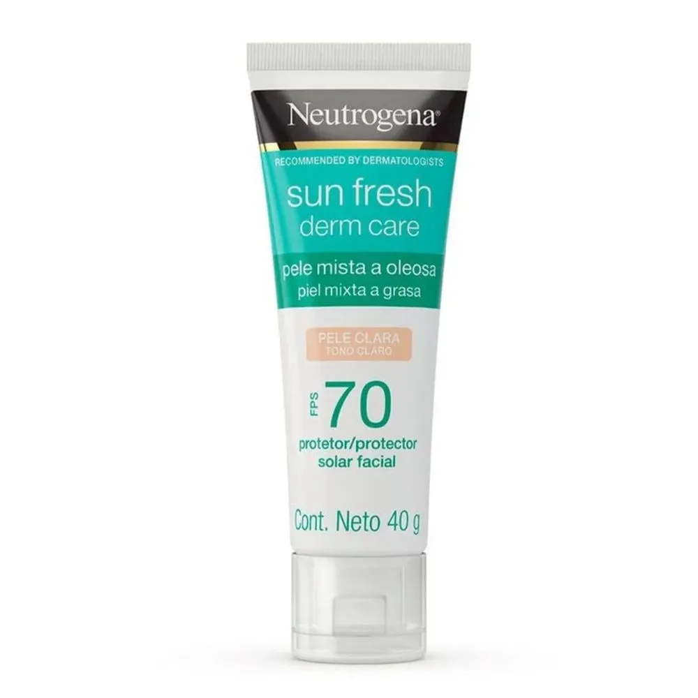 Protetor Solar Facial Neutrogena Sun Fresh Derm Care Fps70 Pele Clara 40g