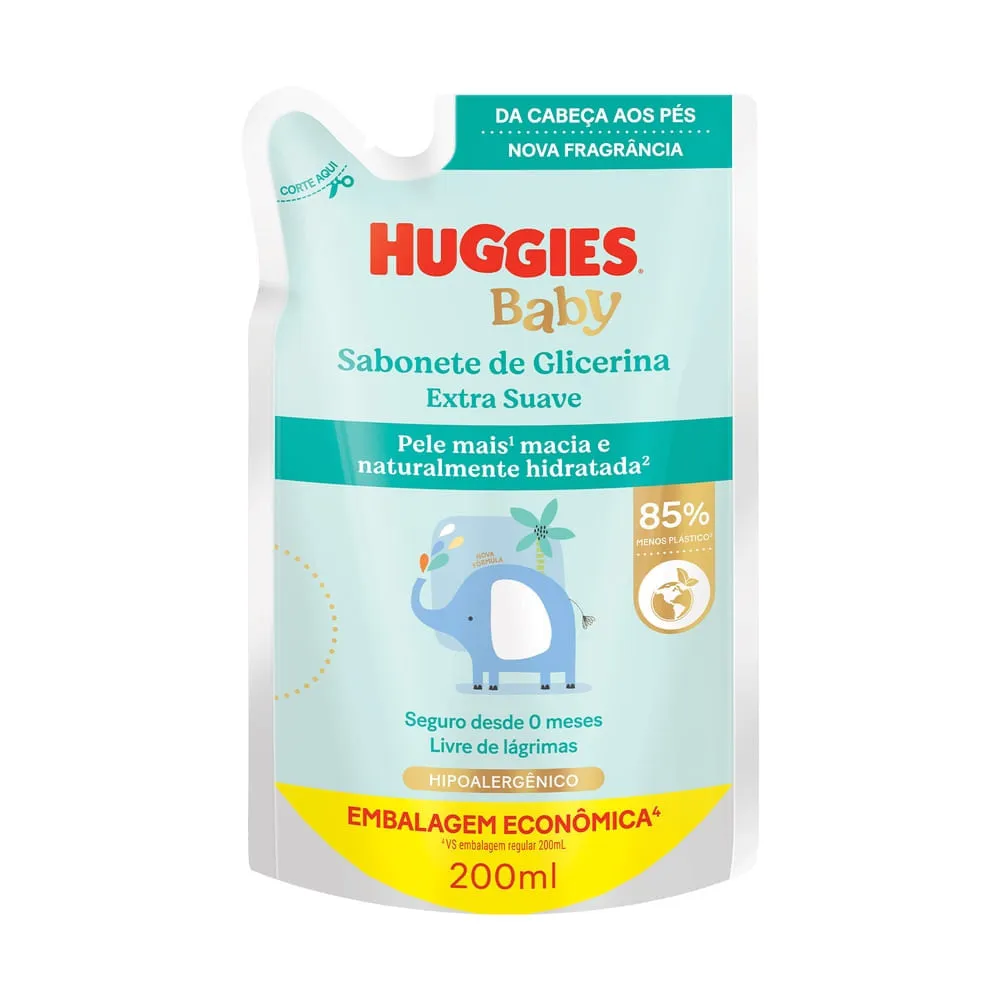 Sabonete Líquido Huggies Extra Suave 200ml Refil