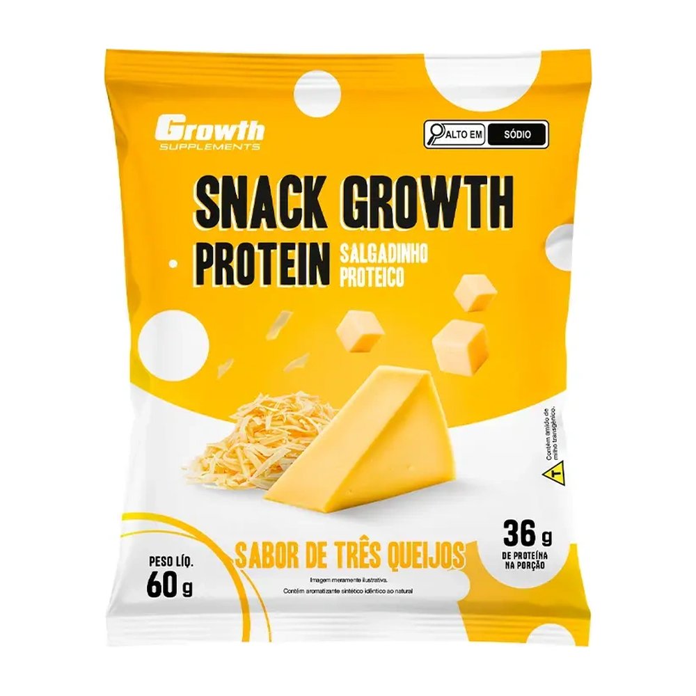 Snack Growth Protein 60g Sabor Três Queijos