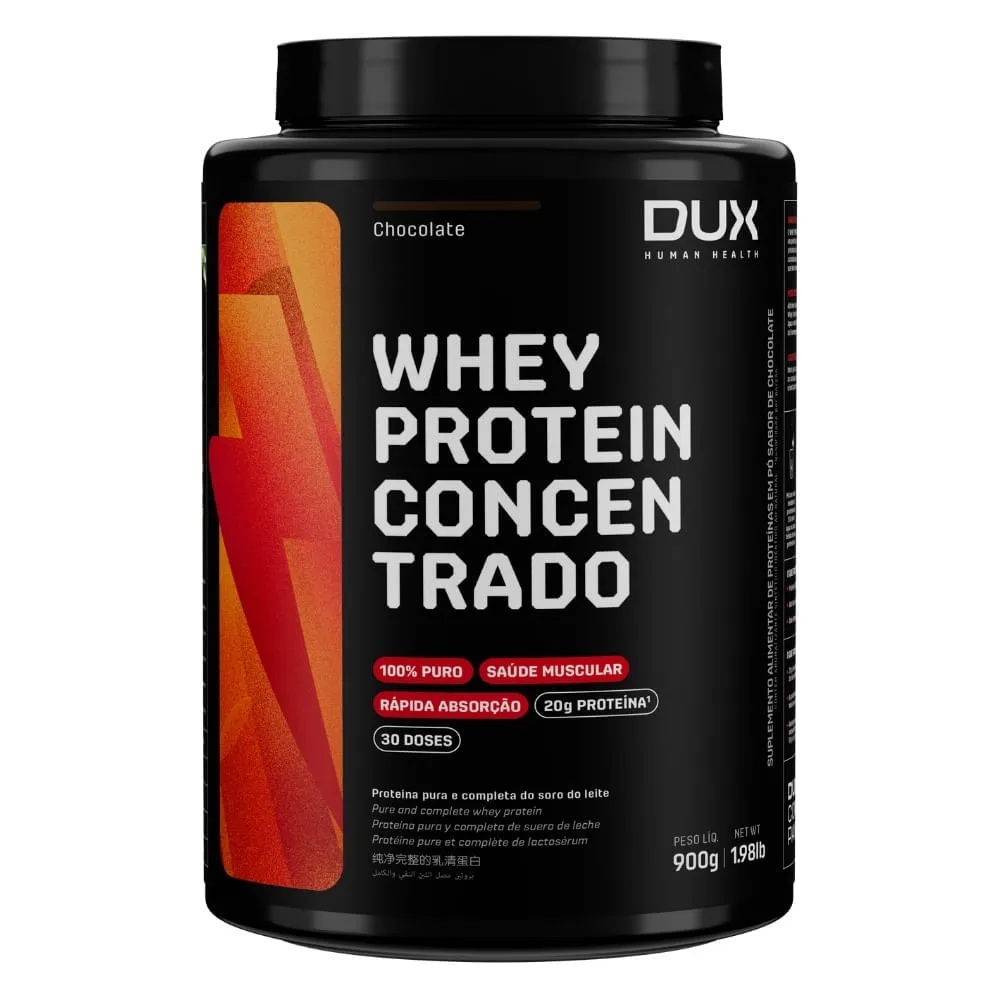 Suplemento Dux Whey Protein Concentrado 900gr Chocolate