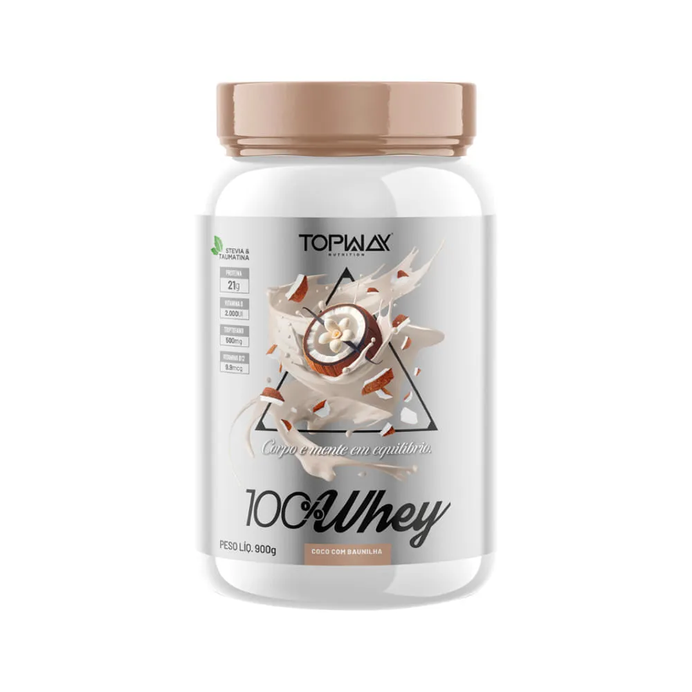 Suplemento Topway 100% Whey 900gr Coco Com Baunilha