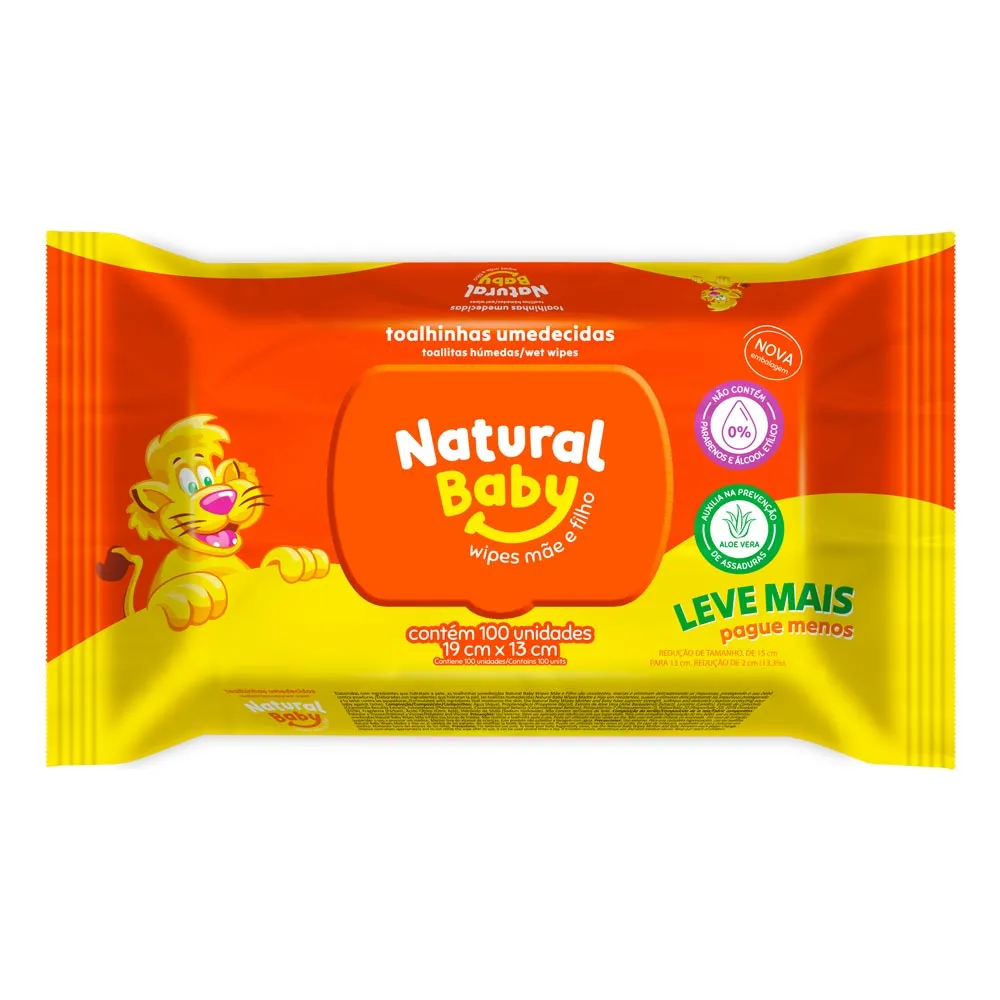 Toalha Umedecida Natural Baby 100