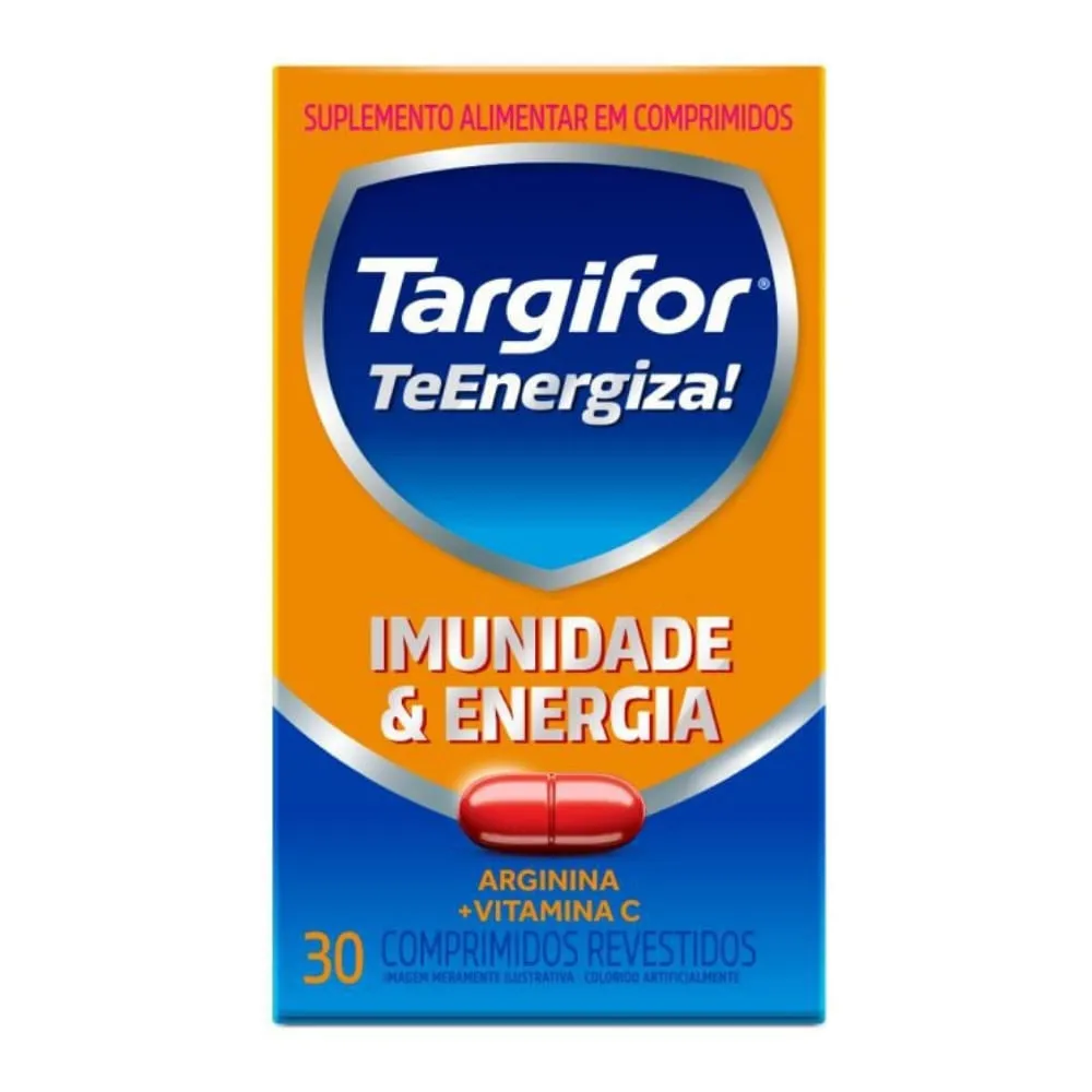 Vitamina C 500mg + Arginina 500mg Targifor Te Energiza Imunidade E Energia 30 Comprimidos