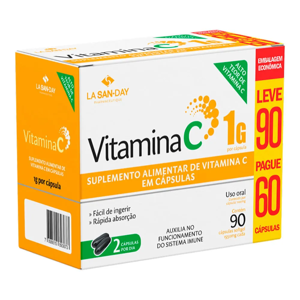 Vitamina C Lasanday 90 Capsulas 1gr