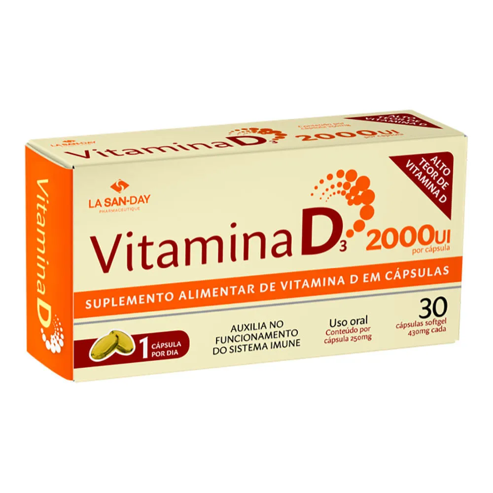 Vitamina D3 Lasanday Com 30 Capsulas 2000ui