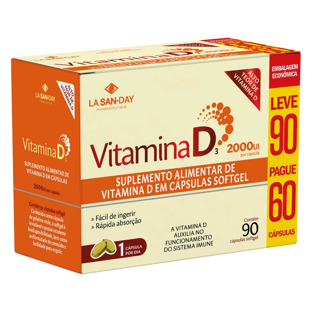 Vitamina D3 Lasanday 90 Capsulas