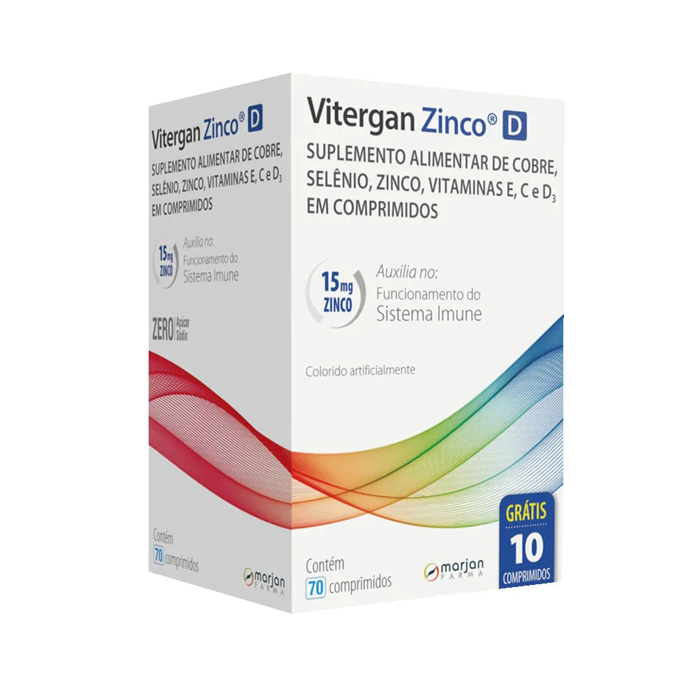 Vitergan Zinco D Com 70 Comprimidos
